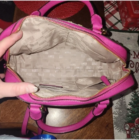 Michael Kors Jet Set Travel Saffiano Studded Satchel - Picture 6 of 13